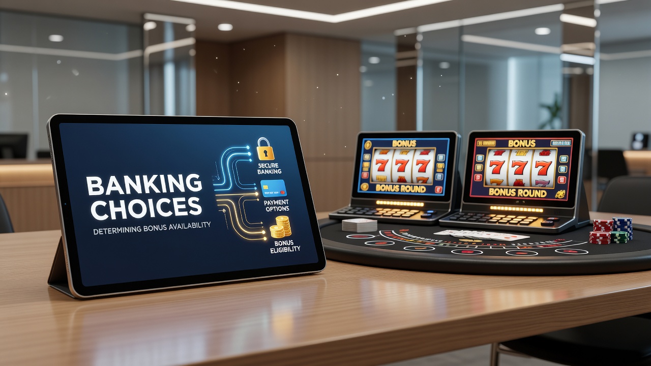 Close-up view of a tablet displaying table game lobby with payment method icons and active bonus banners
