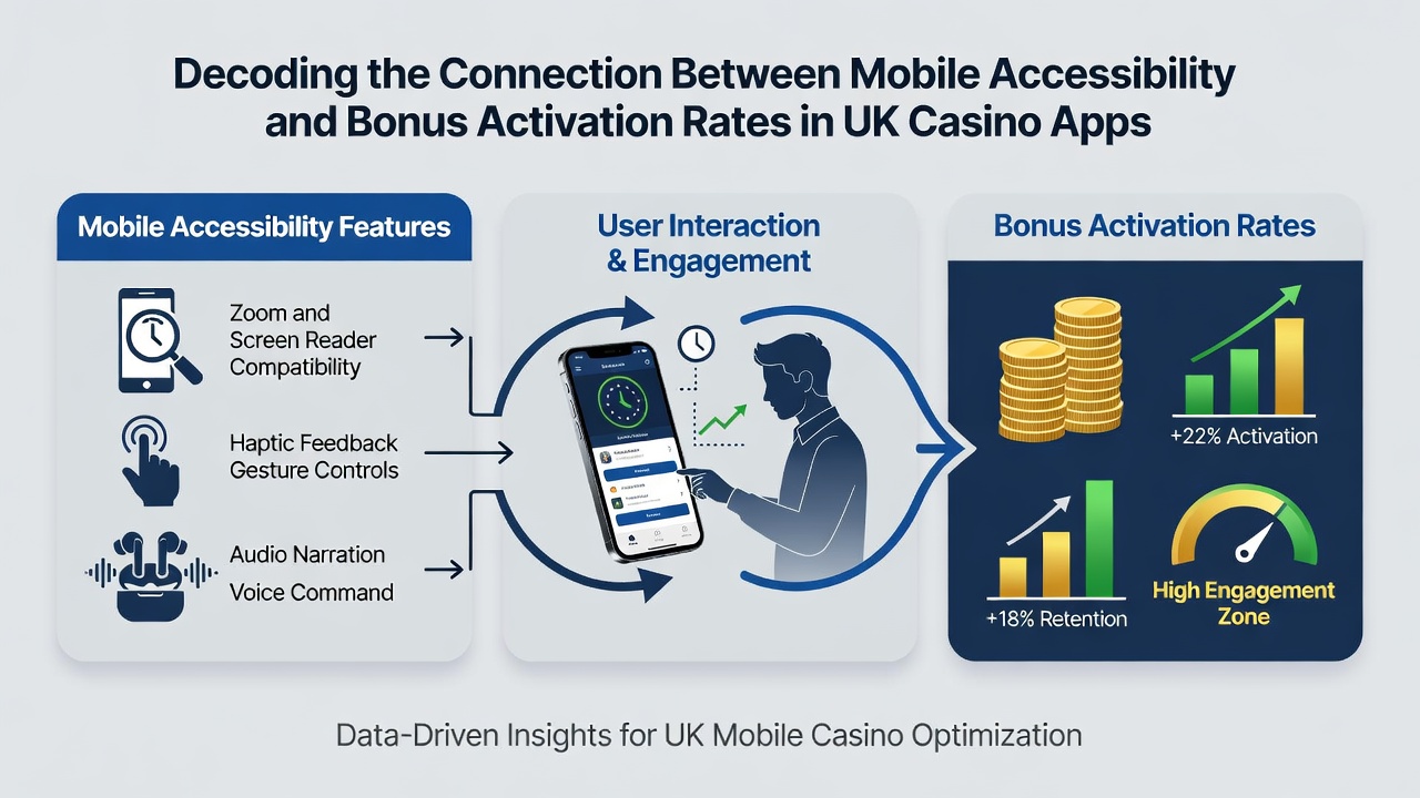 Infographic illustrating statistics on mobile bonus activation rates versus desktop in UK casino apps during 2026