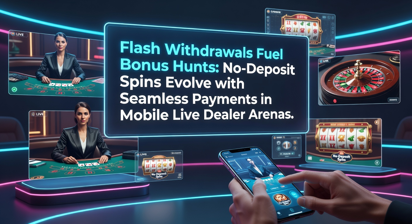 A vibrant mobile screen showing a live dealer game with instant withdrawal icons and spinning bonus wheels, capturing the excitement of seamless casino action