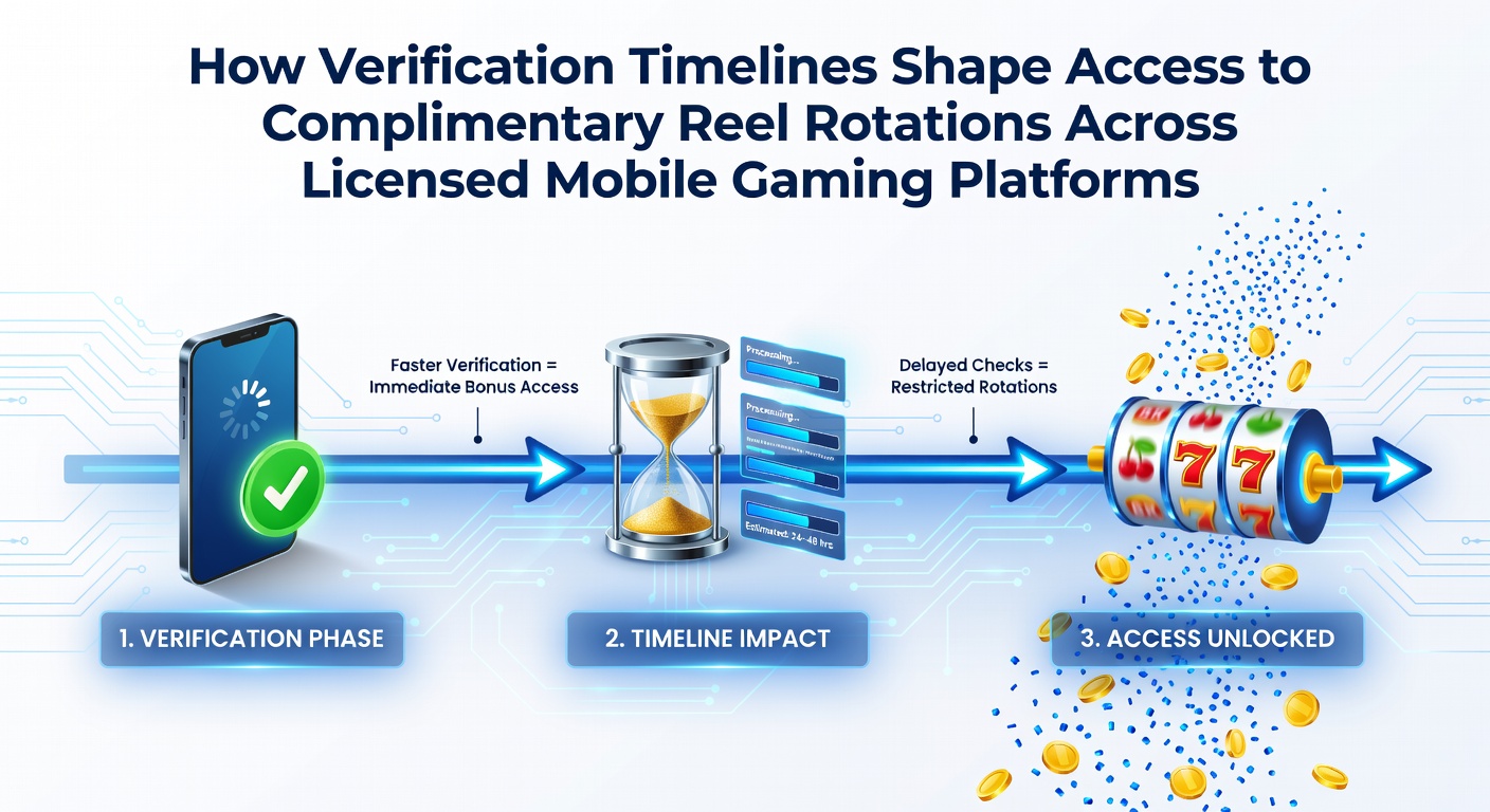 Mobile gaming interface showing verification steps for accessing free spins on a licensed platform