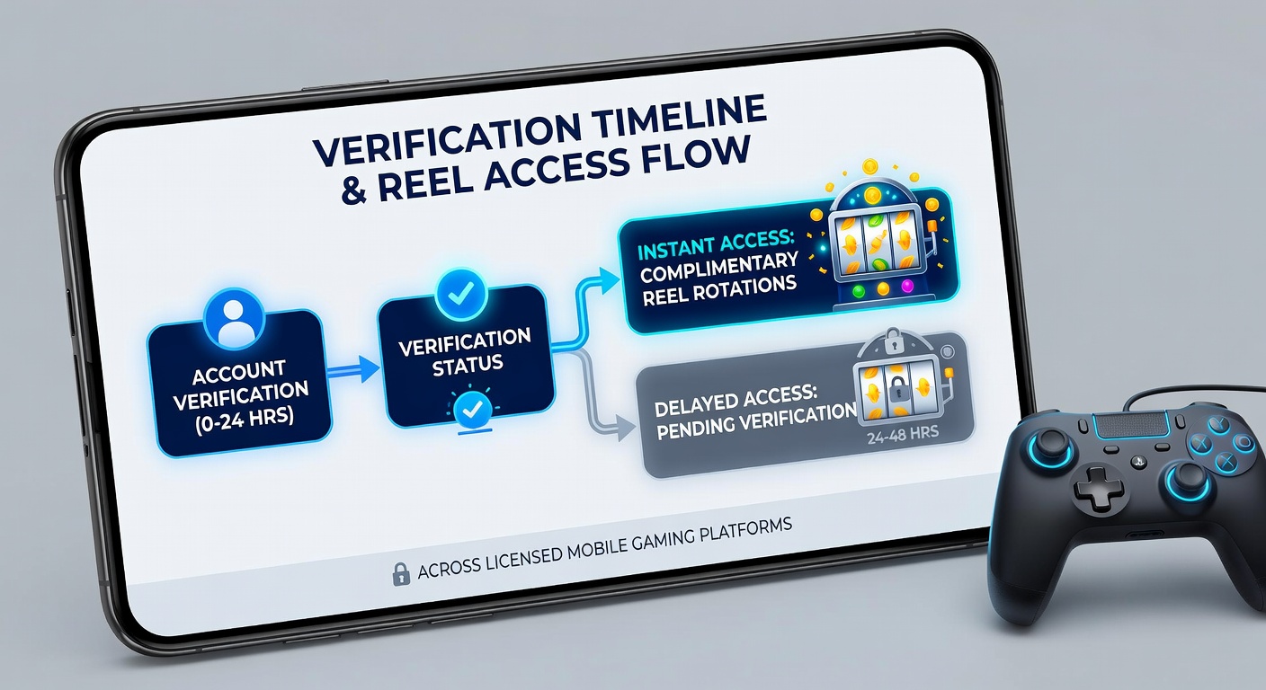 Illustration of mobile verification workflow affecting bonus reel access timelines