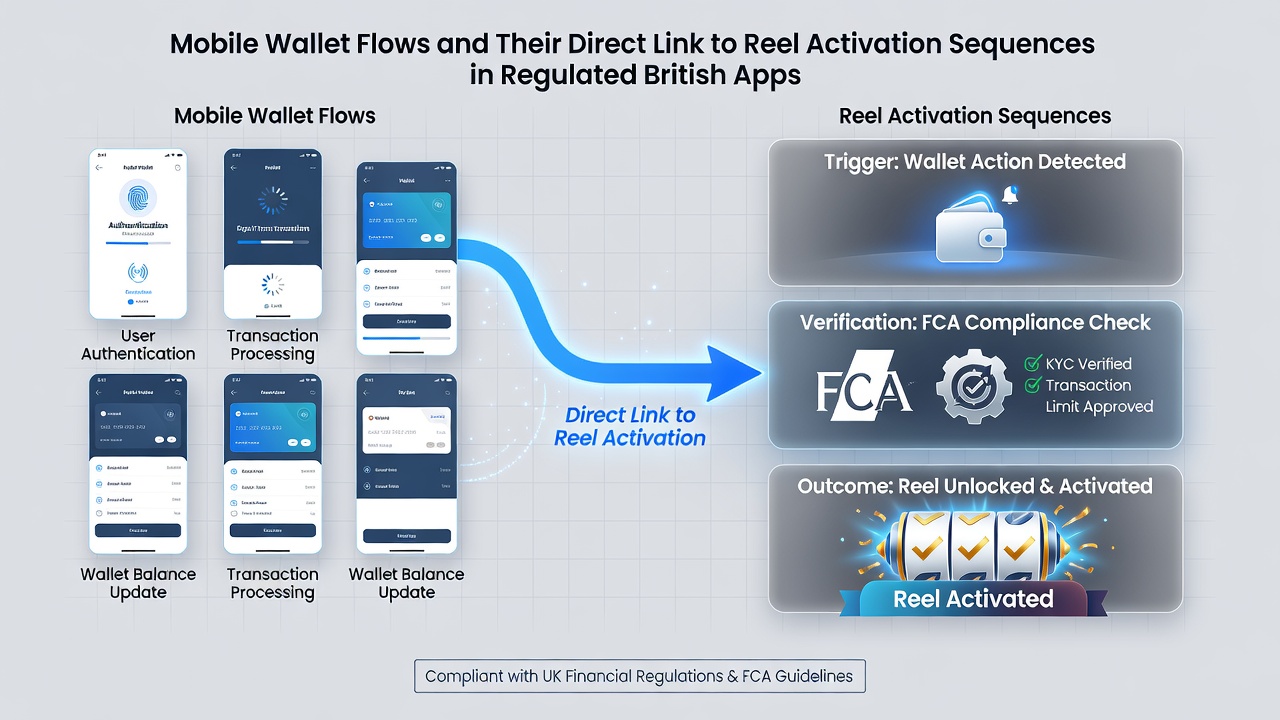Close-up of reel activation sequence triggered by wallet deposit confirmation in a British mobile app