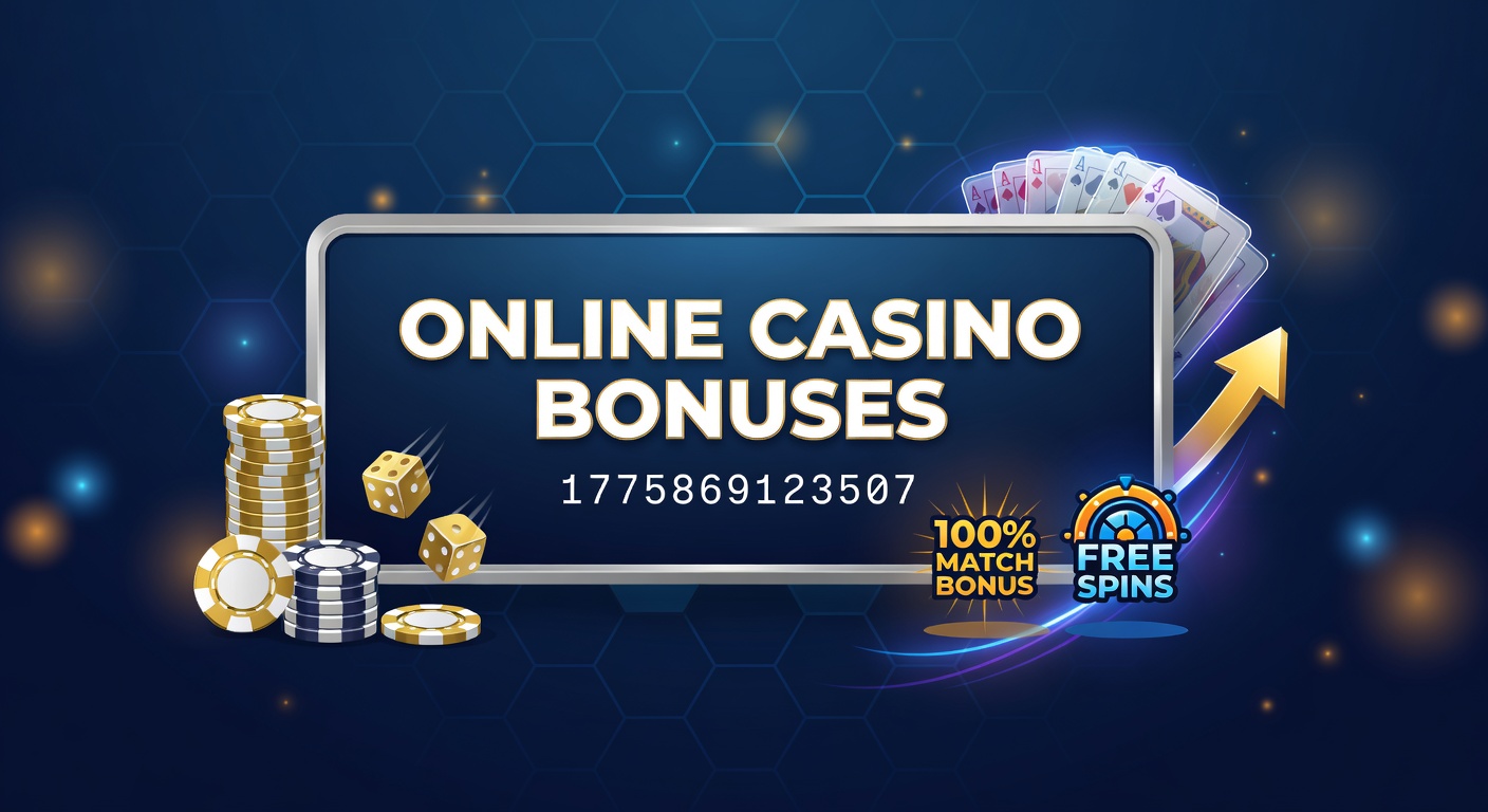 Vibrant display of online casino bonus offers on a digital screen, highlighting free spins and deposit matches