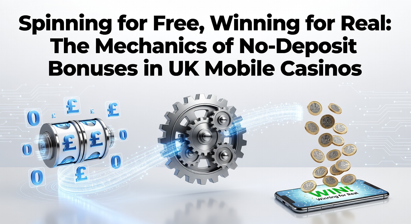 Mobile phone screen displaying a no-deposit bonus offer in a UK casino app, with spinning slots and bonus notifications