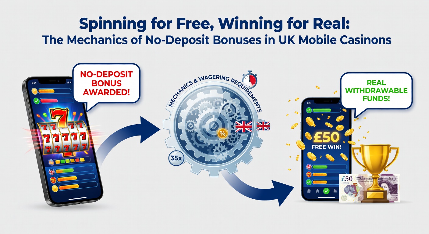 Infographic breaking down wagering requirements and payout flows for no-deposit bonuses in a mobile casino setting